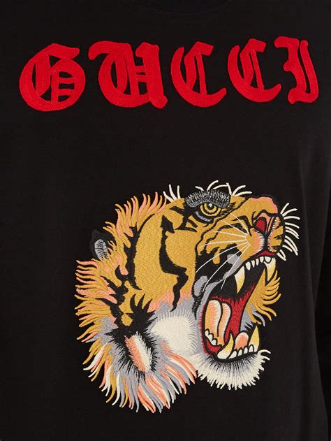 gucci tiger long sleeve shirt|Gucci tiger brooch.